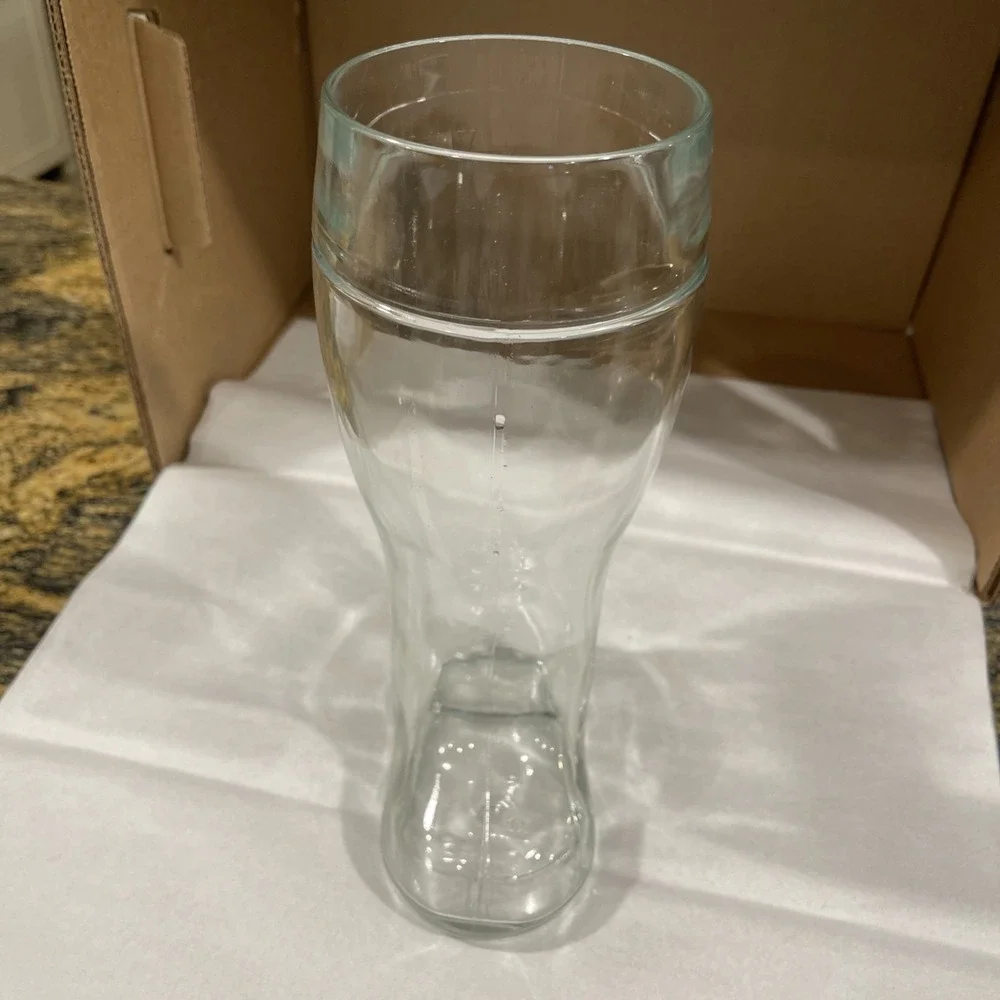 Cowboy Boot Shaped Clear Glass Mug Cup Beer Stein 10 Inches‎ Tall